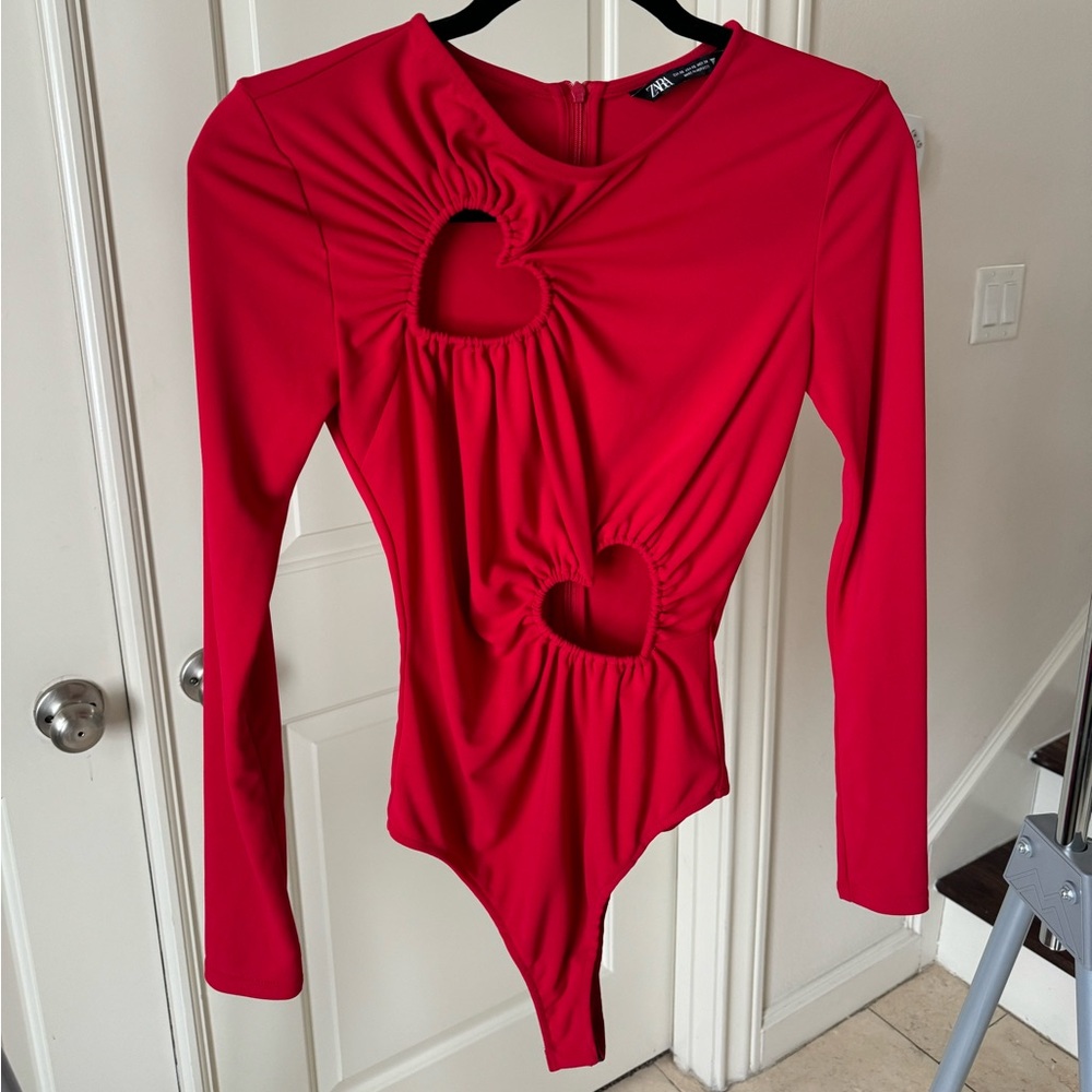 Zara Red Heart Bodysuit